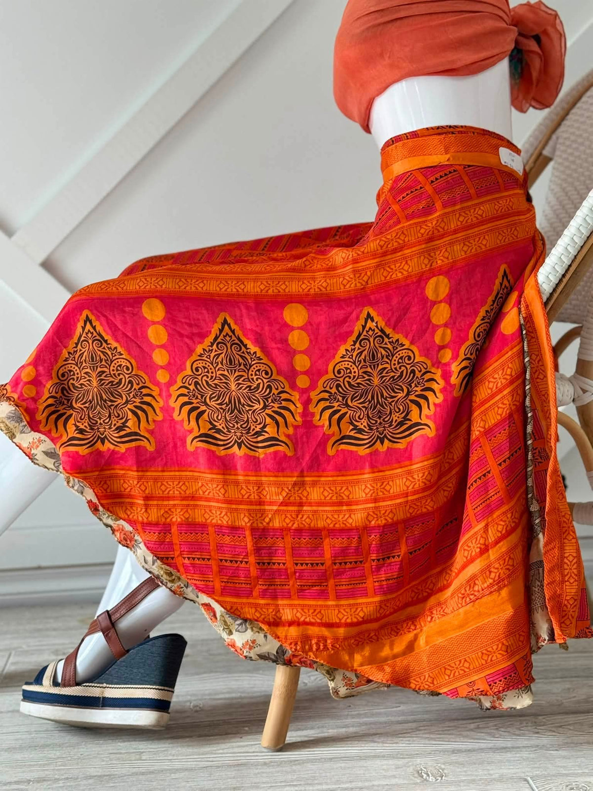 Festive Regular Tea skirt-ES031 - Rangeelaa- Fairtrade Sustainable Women's Clothingskirts