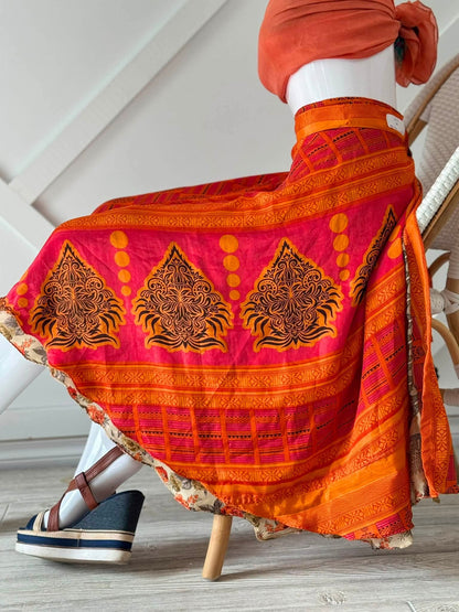 Festive Regular Tea skirt-ES031 - Rangeelaa- Fairtrade Sustainable Women's Clothingskirts