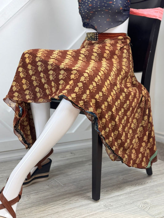 Festive Regular Tea skirt - M033 - Rangeelaa - Fairtrade Sustainable Women's Clothingsaree wrap skirts