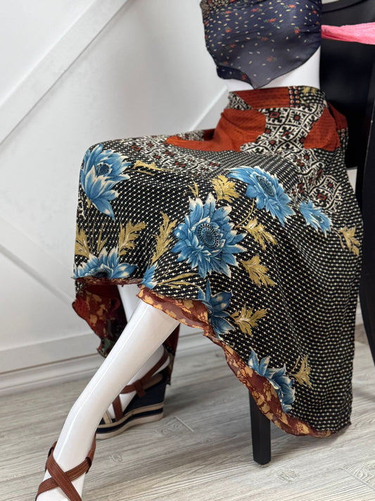 Festive Regular Tea skirt - M033 - Rangeelaa - Fairtrade Sustainable Women's Clothingsaree wrap skirts