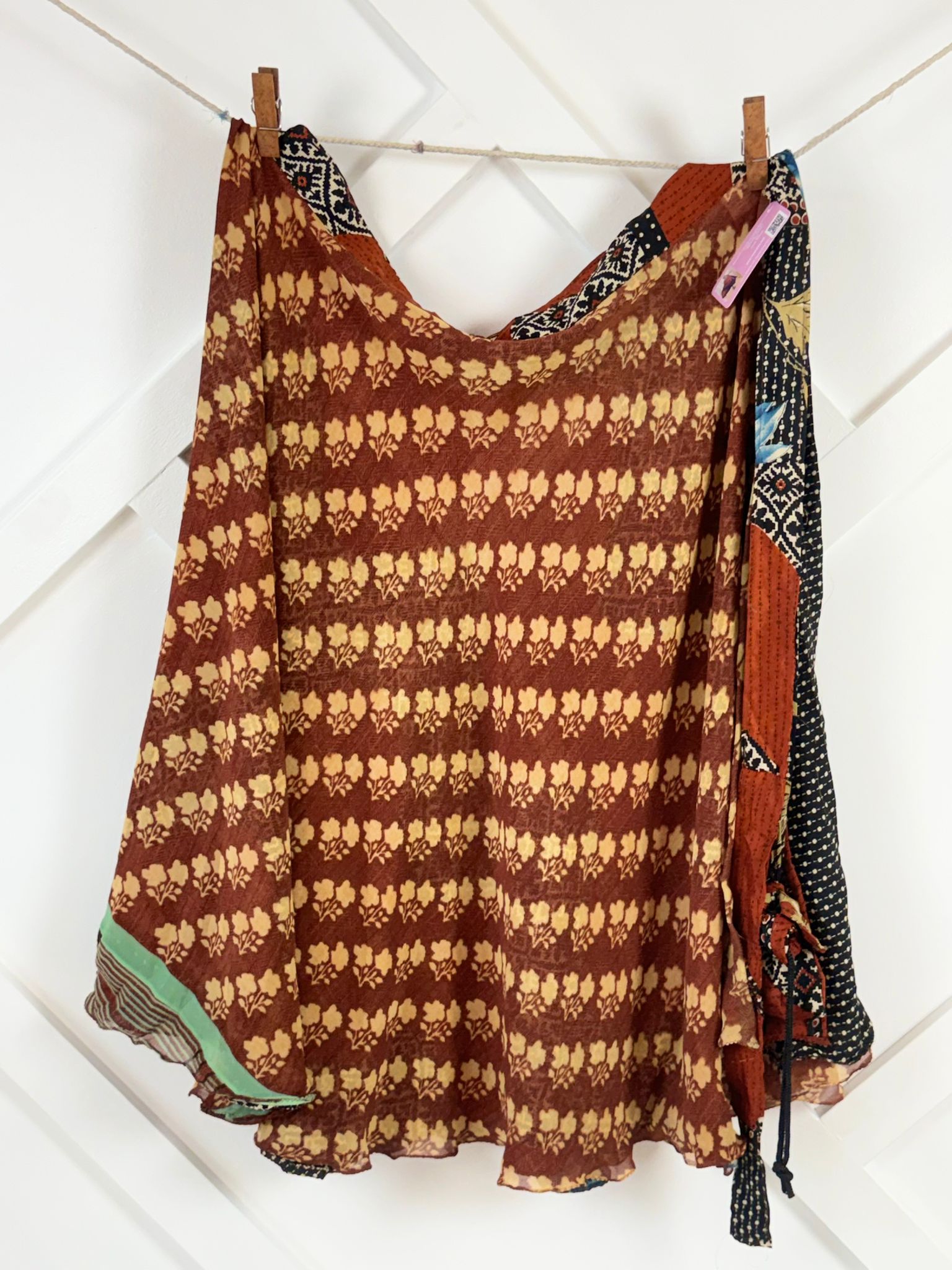 Festive Regular Tea skirt - M033 - Rangeelaa - Fairtrade Sustainable Women's Clothingsaree wrap skirts