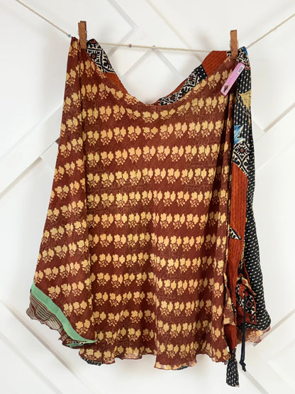 Festive Regular Tea skirt - M033 - Rangeelaa - Fairtrade Sustainable Women's Clothingsaree wrap skirts