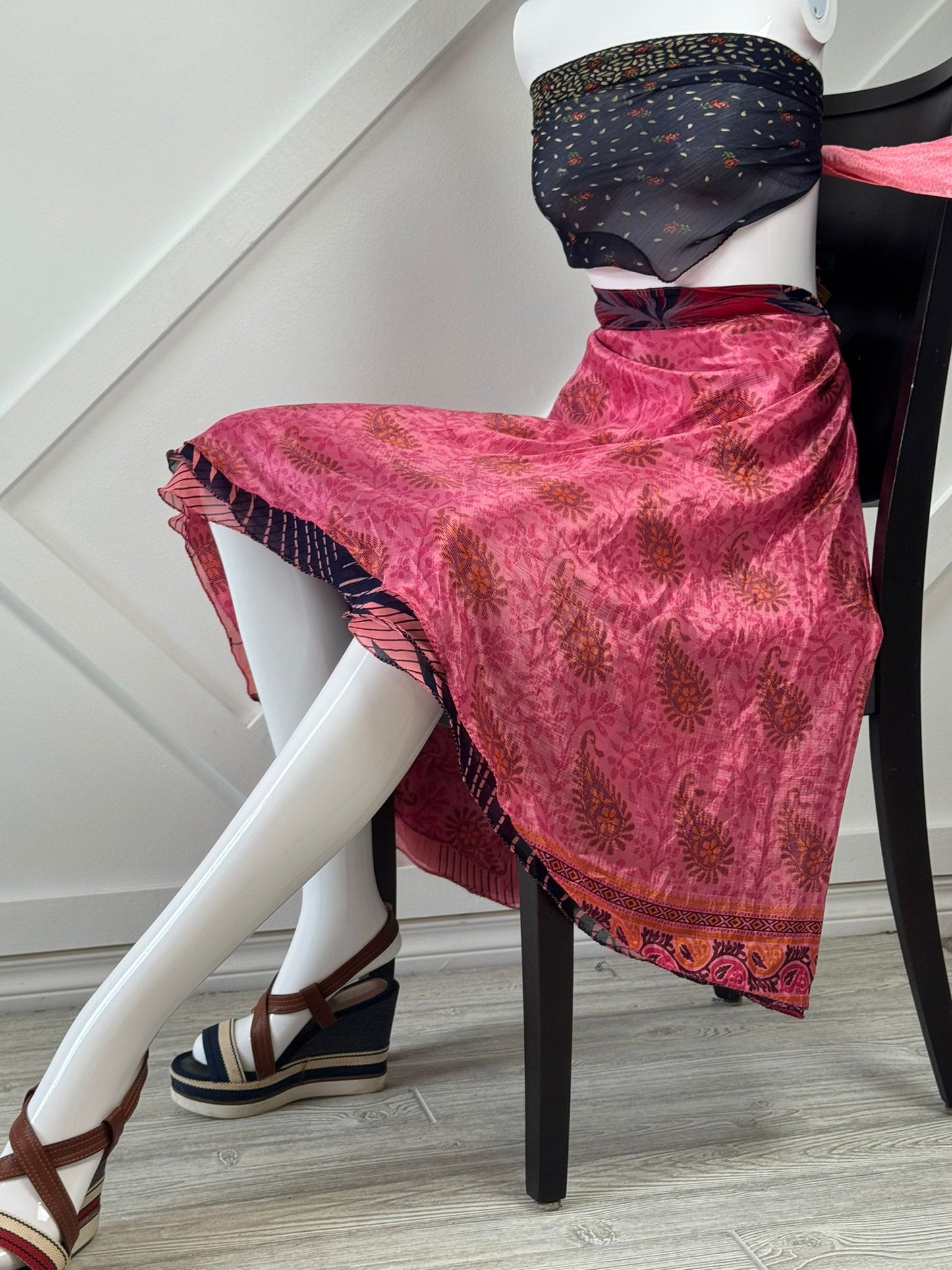 Festive Regular Tea skirt - M048 - Rangeelaa - Fairtrade Sustainable Women's Clothingsaree wrap skirts