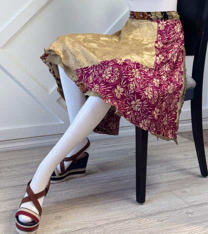 Festive Regular Tea skirt - M064 - Rangeelaa - Fairtrade Sustainable Women's Clothingsaree wrap skirts