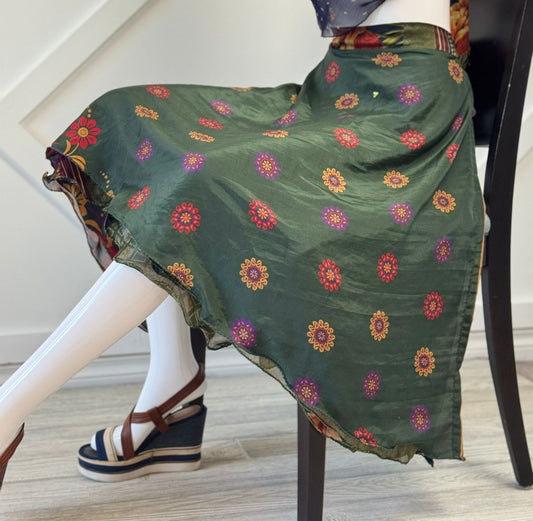 Festive Regular Tea skirt - M066 - Rangeelaa - Fairtrade Sustainable Women's Clothingsaree wrap skirts