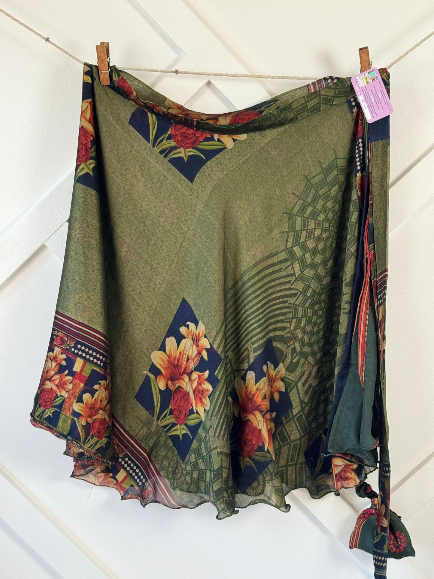 Festive Regular Tea skirt - M066 - Rangeelaa - Fairtrade Sustainable Women's Clothingsaree wrap skirts