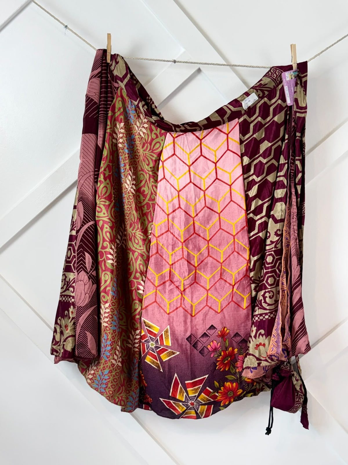 Festive XL Ankle Patch work Wrap Skirt-CS007 - Rangeelaa- Fairtrade Sustainable Women's Clothingskirts