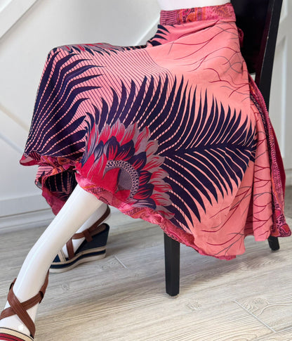 Festive XL Ankle skirt - M028 - Rangeelaa - Fairtrade Sustainable Women's Clothingsaree wrap skirts