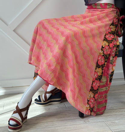 Festive XL Ankle skirt - M042 - Rangeelaa - Fairtrade Sustainable Women's Clothingsaree wrap skirts