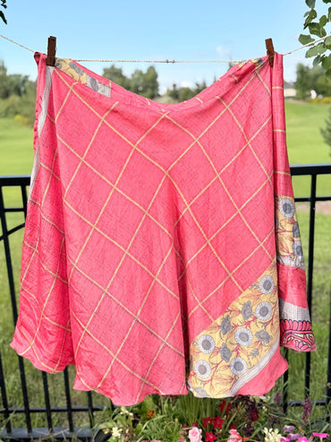 Festive XL Ankle skirt - N024 - Rangeelaa - Fairtrade Sustainable Women's Clothingsaree wrap skirts