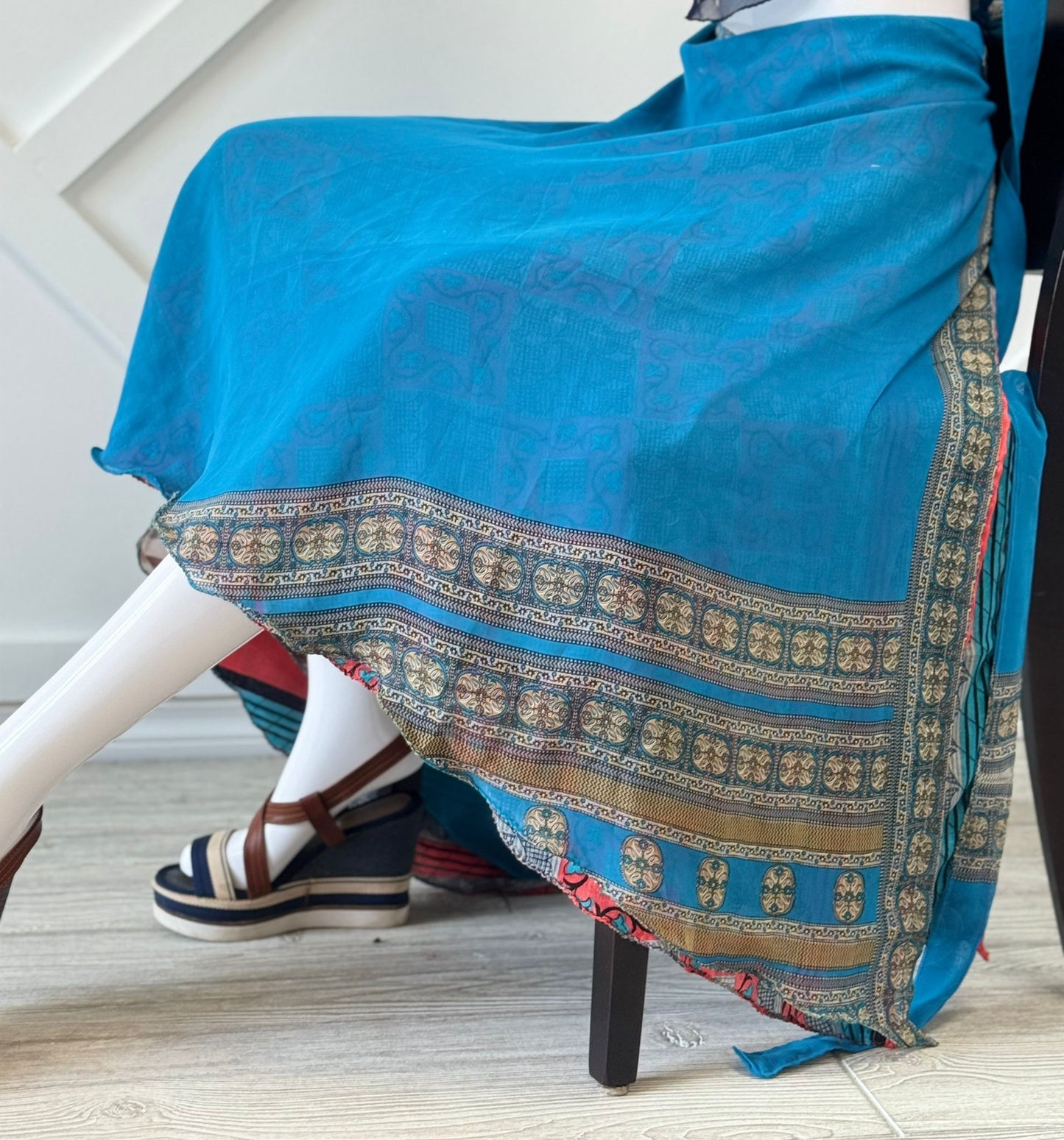 Festive XL Calf skirt - M082 - Rangeelaa - Fairtrade Sustainable Women's Clothingsaree wrap skirts