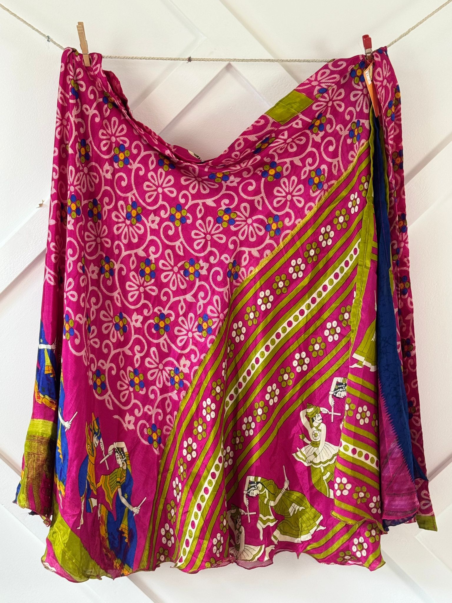 Festive XL calf skirt-W015 - Rangeelaa- Fairtrade Sustainable Women's Clothingsaree wrap skirts