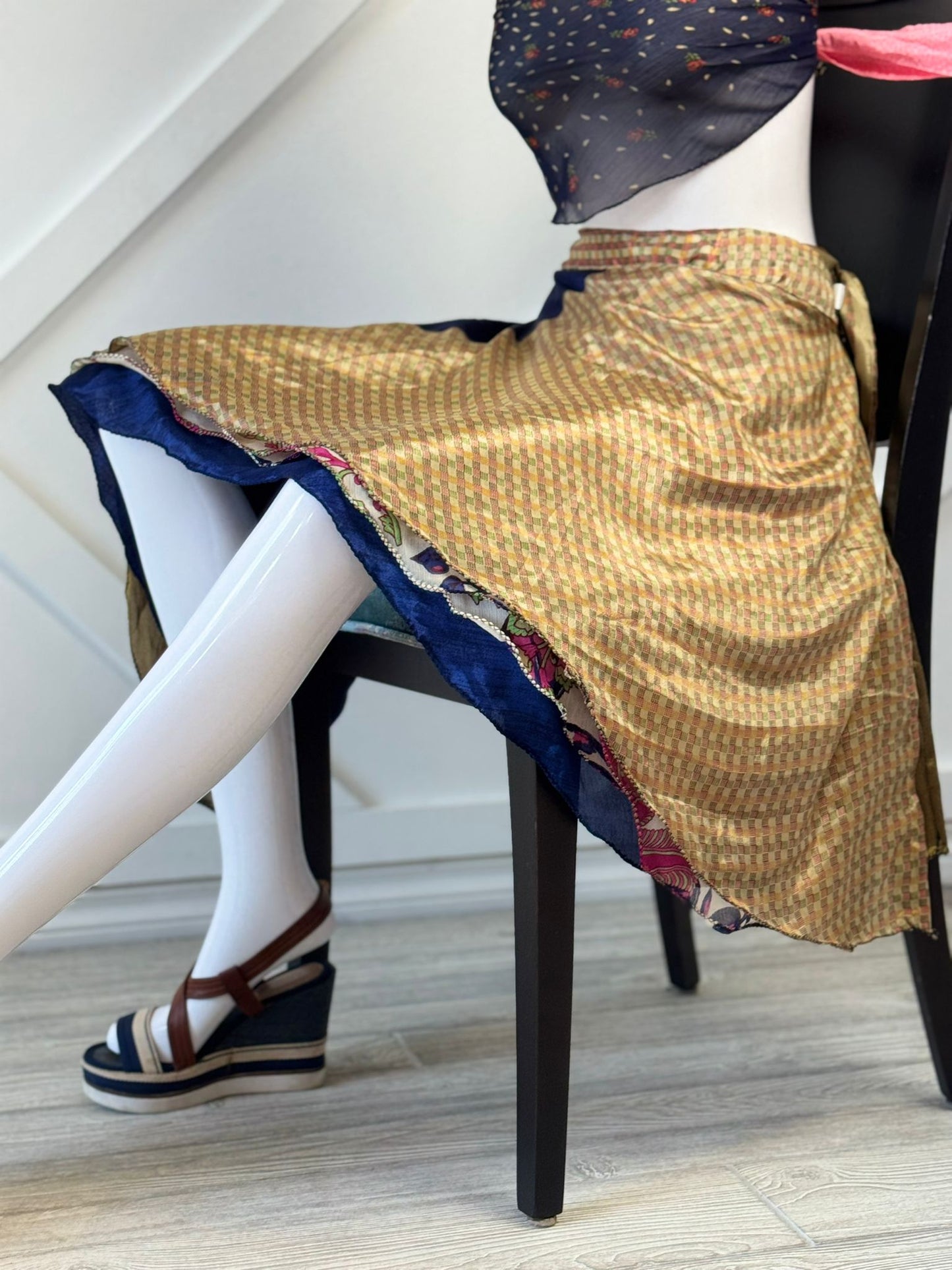 Festive XL Mini skirt - M067 - Rangeelaa - Fairtrade Sustainable Women's Clothingsaree wrap skirts