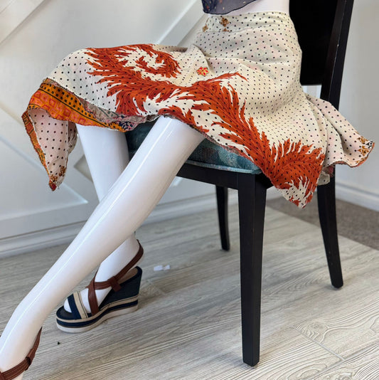 Festive XL Mini skirt - M070 - Rangeelaa - Fairtrade Sustainable Women's Clothingsaree wrap skirts