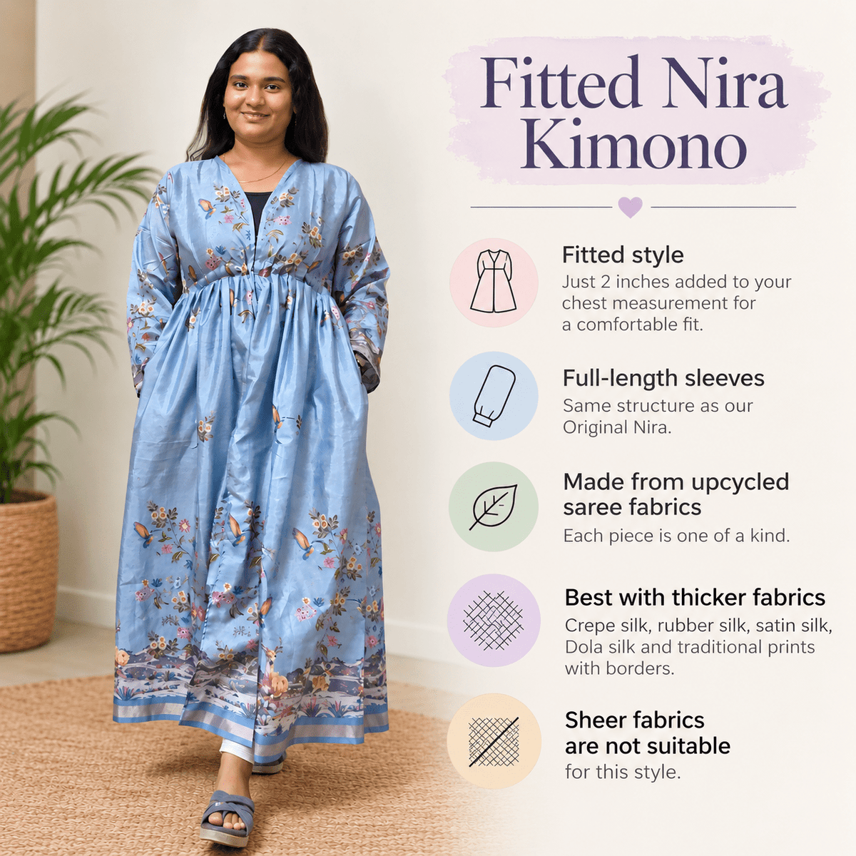 Fitted Nira Kimono - Rangeelaa- Fairtrade Sustainable Women's Clothing