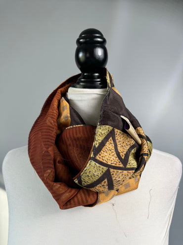 HFR 40 inch Reversible Infinity Scarf D05 - Rangeelaa - Fairtrade Sustainable Women's Clothing