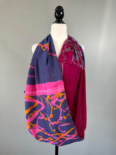 HFR 60 inch Reversible Infinity Scarf D06 - Rangeelaa - Fairtrade Sustainable Women's Clothing