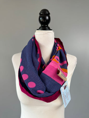 HFR 60 inch Reversible Infinity Scarf D06 - Rangeelaa - Fairtrade Sustainable Women's Clothing