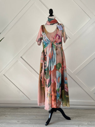 Jennifer hollis - Digital print Lined Slim Petite Choli Mahika with Scarf - Rangeelaa - Fairtrade Sustainable Women's Clothing