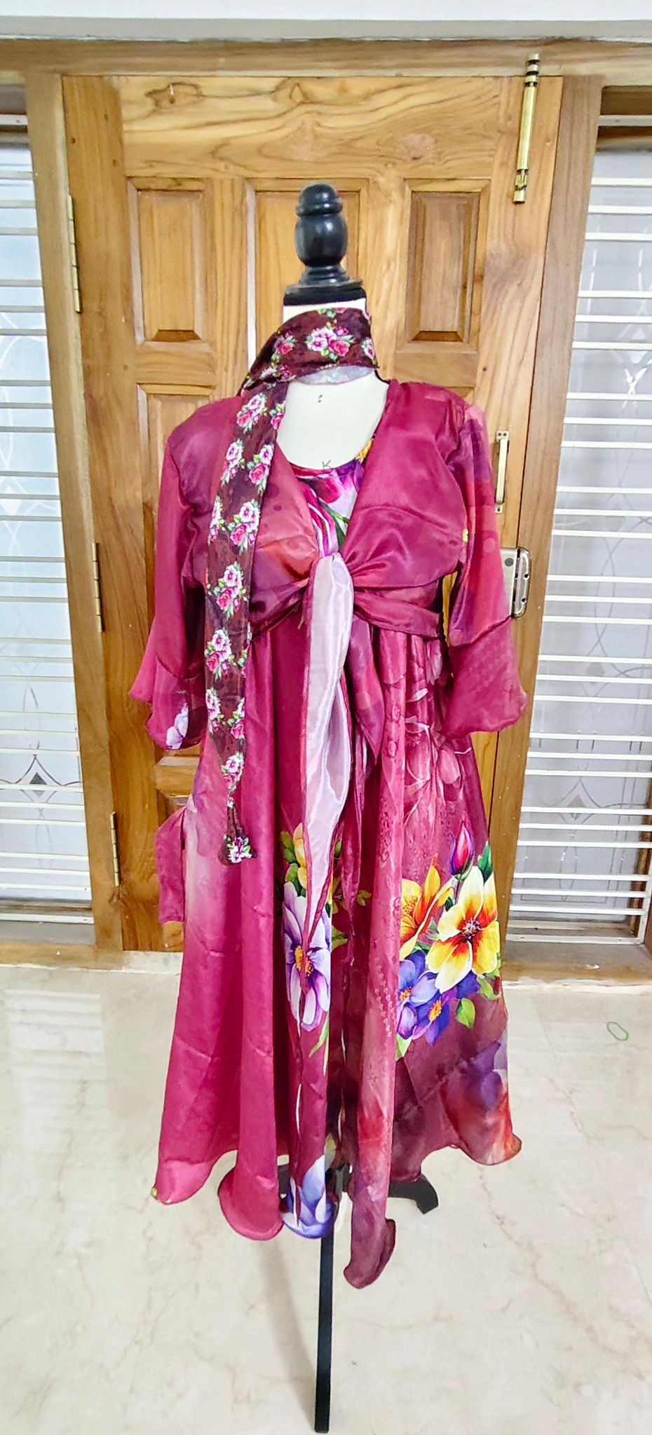 Julie.M-Digital print Non Plus Sakhi Dress Set-Dispatch Payment - Rangeelaa- Fairtrade Sustainable Women's Clothing