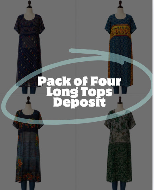 Long Tops Pack of Four - Preorder Deposit - Rangeelaa - Fairtrade Sustainable Women's Clothing