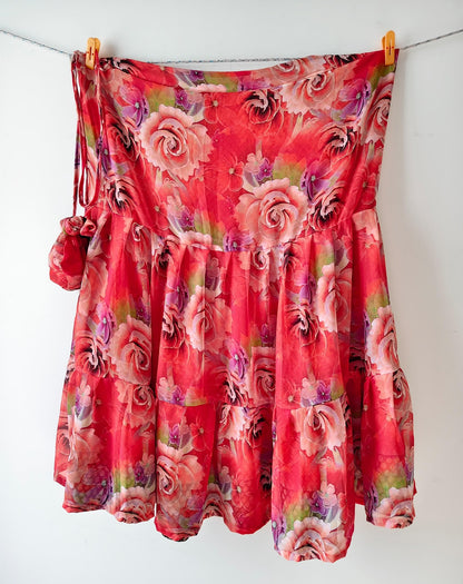 Maria.G-Digital print XL Ankle Skaya Tiered Skirt - Rangeelaa- Fairtrade Sustainable Women's Clothing