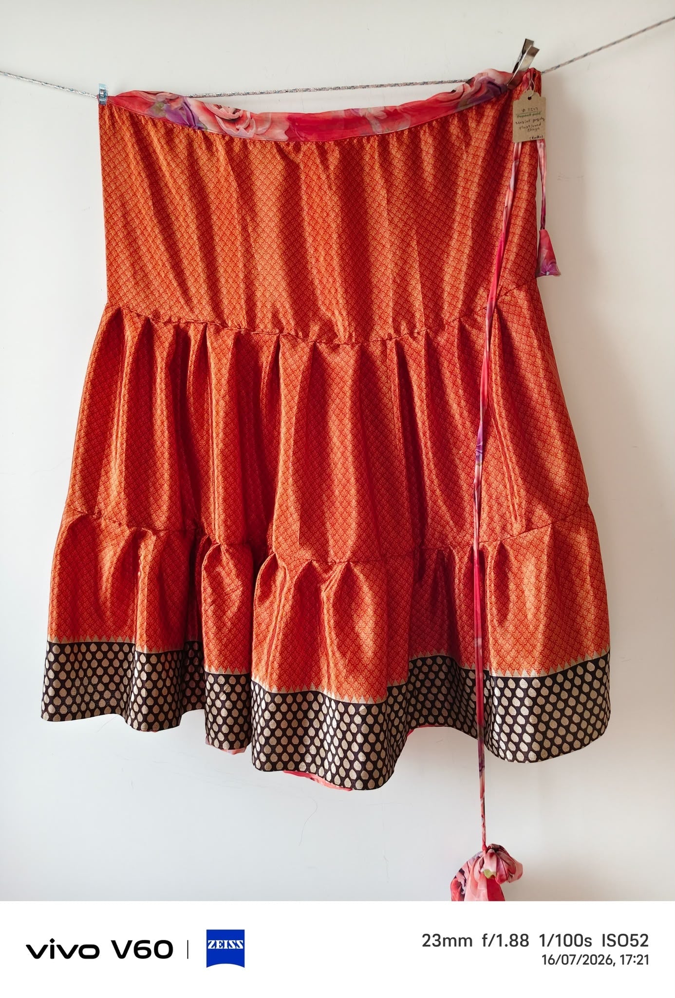 Maria.G-Digital print XL Ankle Skaya Tiered Skirt - Rangeelaa- Fairtrade Sustainable Women's Clothing