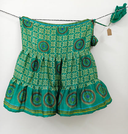 Maria.G-Embroidery Premium XL Ankle Drawstring Skaya Tiered Skirt with scarf - Rangeelaa- Fairtrade Sustainable Women's Clothing