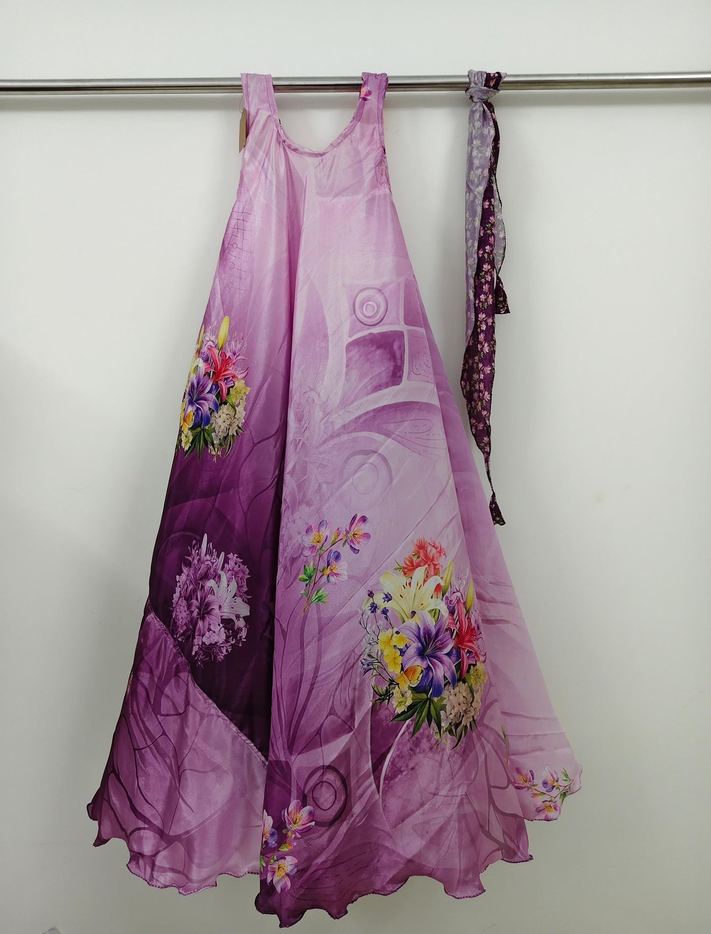 Martha-Digital print Non plus SIMA Dress with scarf -Dispatch payment - Rangeelaa- Fairtrade Sustainable Women's Clothingdresses