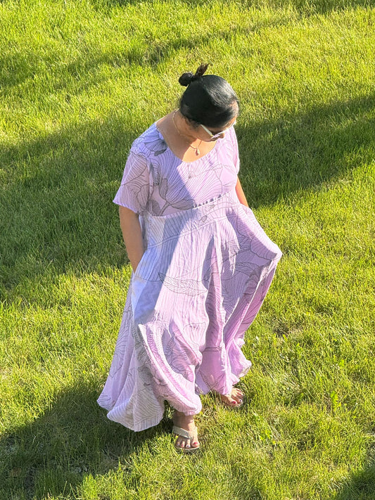 Meggan-Petite Regular Lined Viya Dress - Rangeelaa- Fairtrade Sustainable Women's Clothing