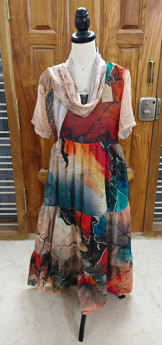 Nikki.L-Digital print Non Plus LINED Maya Dress-Dispatch Payment - Rangeelaa- Fairtrade Sustainable Women's Clothing