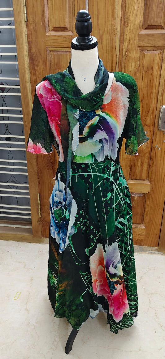 Nikki.L-Digital print Non Plus LINED Viya Dress-Dispatch Payment - Rangeelaa- Fairtrade Sustainable Women's Clothing