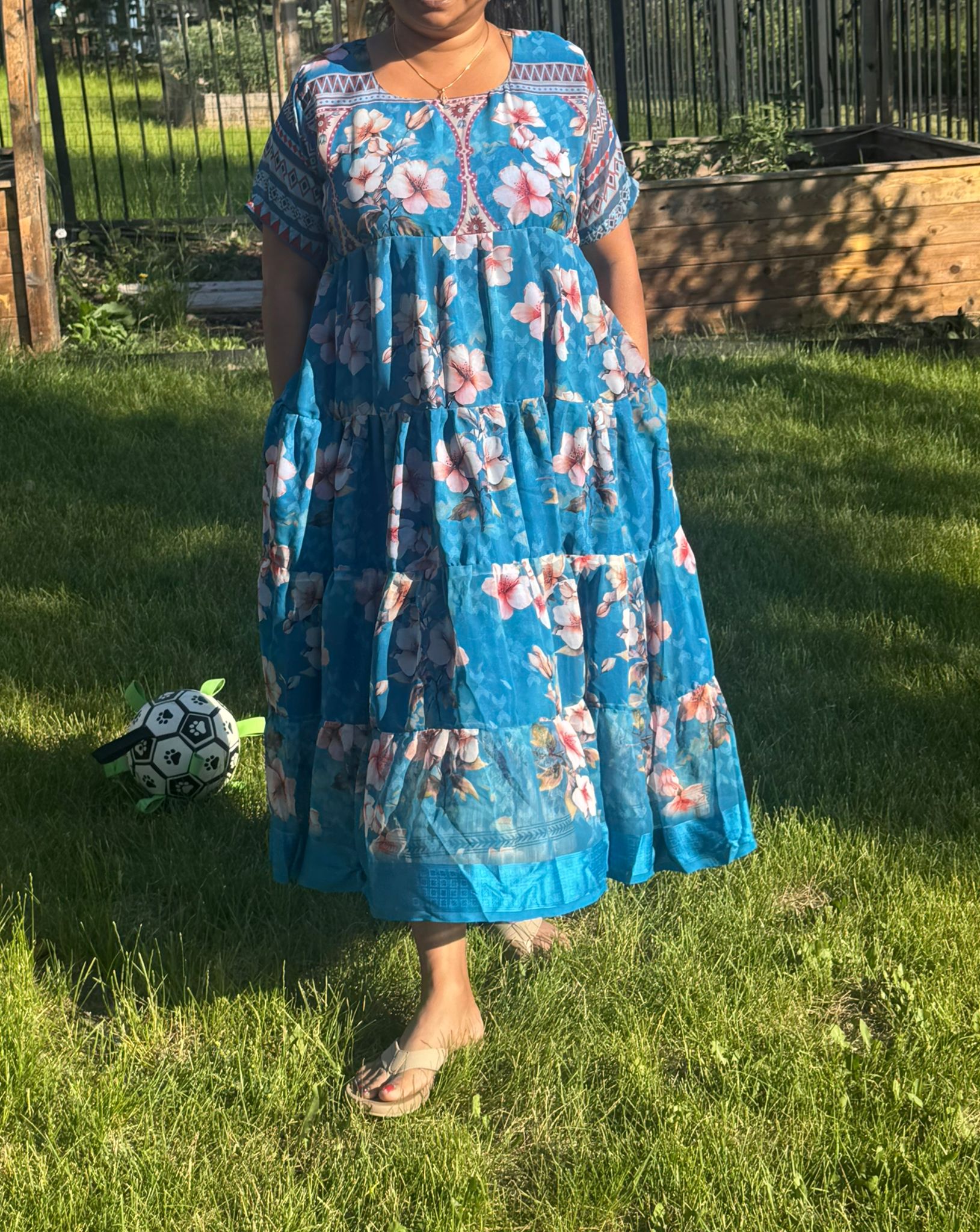 Nikki.L-Petite Regular lined Maya Tiered Dress - Rangeelaa- Fairtrade Sustainable Women's Clothing