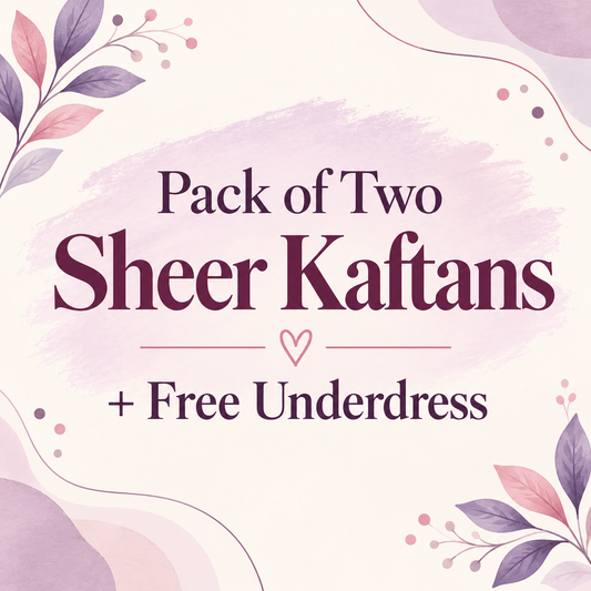 Pack of Two Sheer Kaftans + FREE Underdress - Rangeelaa- Fairtrade Sustainable Women's Clothing