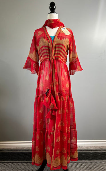 Petite regular Alia tiered shrug with scarf V003 - Rangeelaa- Fairtrade Sustainable Women's Clothing