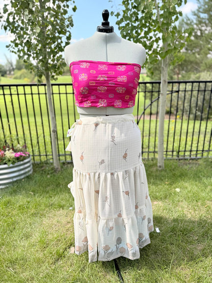 Plus Drawstring Skaya Tiered Skirt - J0105 - Rangeelaa - Fairtrade Sustainable Women's Clothing