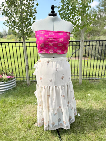 Plus Drawstring Skaya Tiered Skirt - J0105 - Rangeelaa - Fairtrade Sustainable Women's Clothing