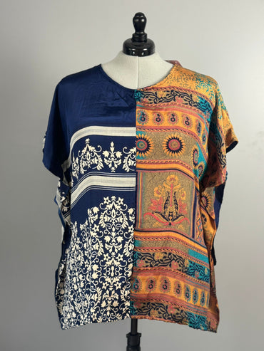 Plus Funky Kaftan Top - J0028 - Rangeelaa - Fairtrade Sustainable Women's Clothing