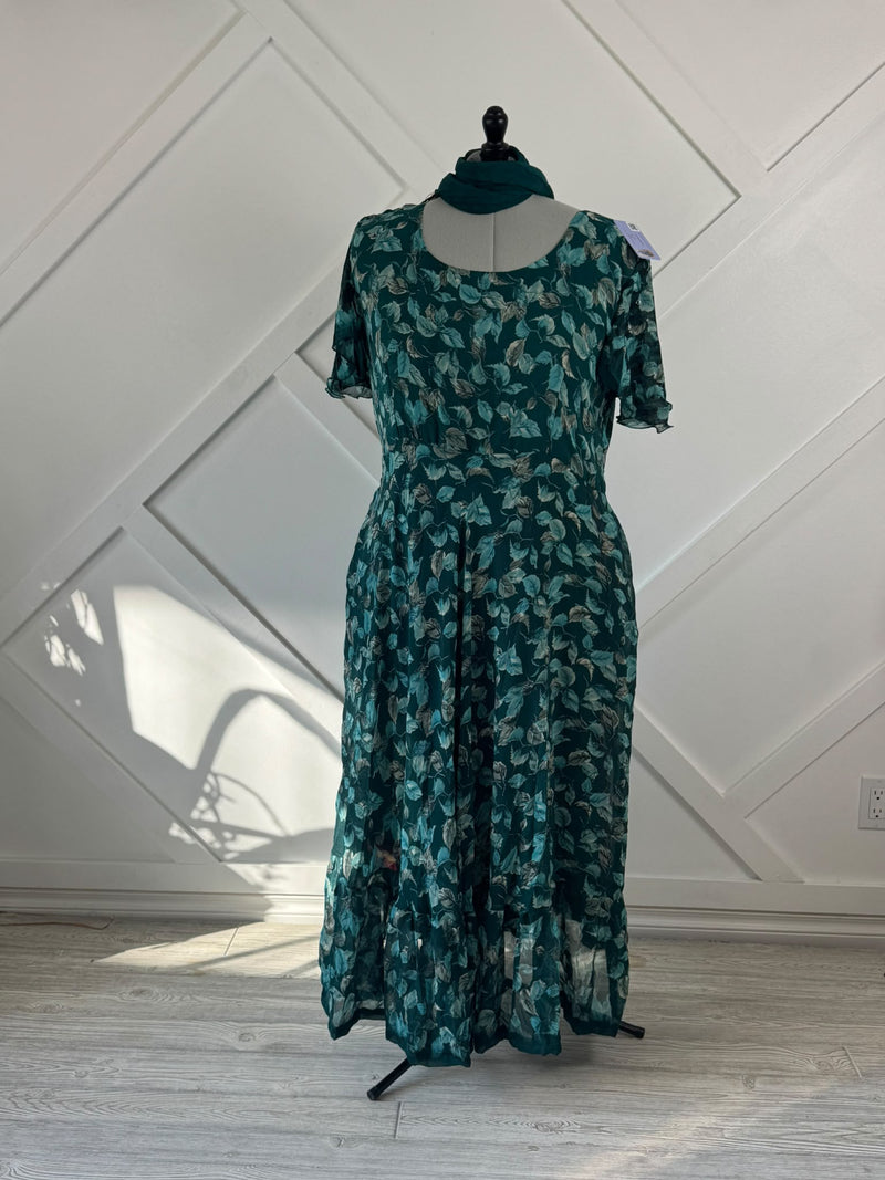 Plus Lined Ganga Dress with scarf-FD001 - Rangeelaa- Fairtrade Sustainable Women's Clothingdresses