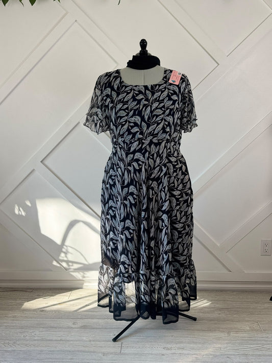 Plus Lined Ganga Dress with scarf-FD010 - Rangeelaa- Fairtrade Sustainable Women's Clothingdresses
