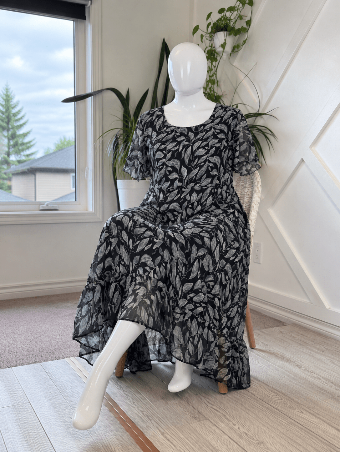 Plus Lined Ganga Dress with scarf-FD010 - Rangeelaa- Fairtrade Sustainable Women's Clothingdresses