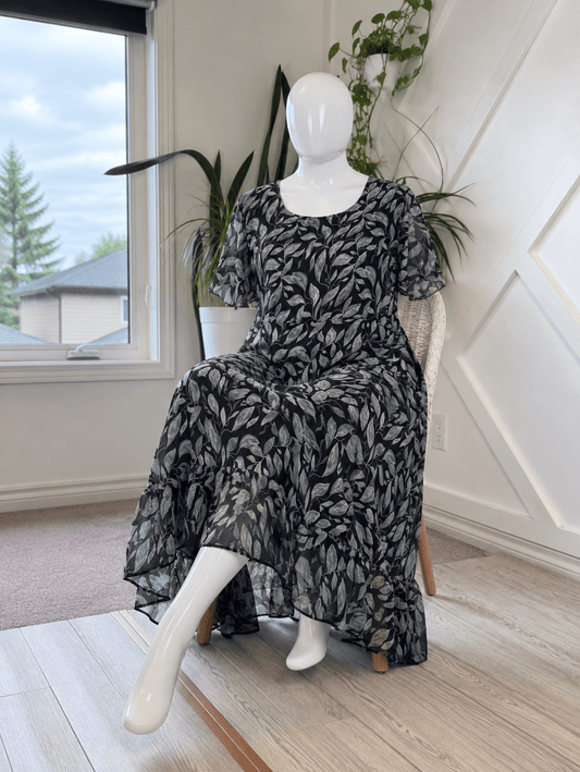 Plus Lined Ganga Dress with scarf-FD010 - Rangeelaa- Fairtrade Sustainable Women's Clothingdresses