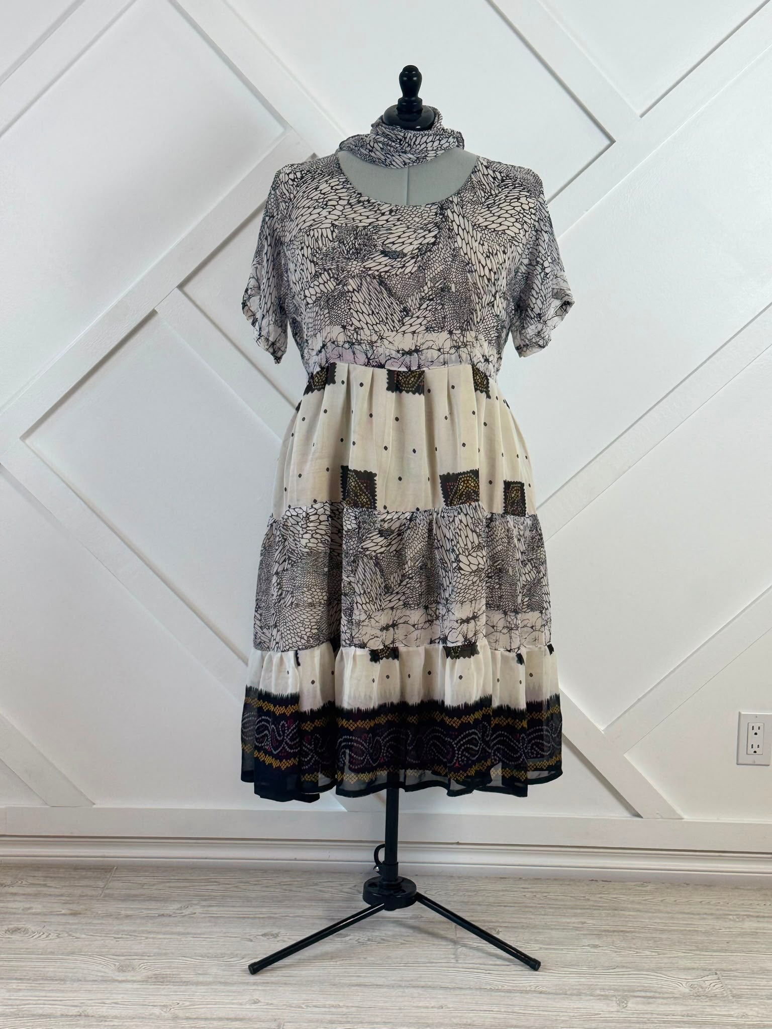 Plus Lined Maya Tiered Dress - Rangeelaa- Fairtrade Sustainable Women's Clothing