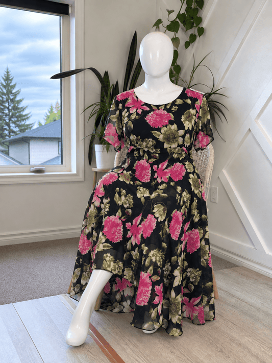 Plus Lined Viya Dress with Scarf-ED004 - Rangeelaa- Fairtrade Sustainable Women's Clothingdresses