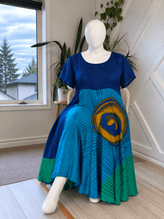 Plus Viya Dress with scarf-ED012 - Rangeelaa- Fairtrade Sustainable Women's Clothingdresses