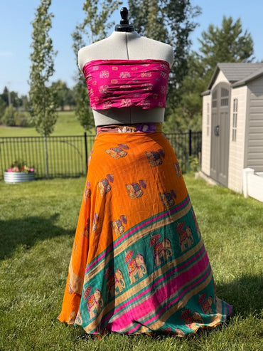 Premium Goddess Skirt - J0165 - Rangeelaa - Fairtrade Sustainable Women's Clothingsaree wrap skirts