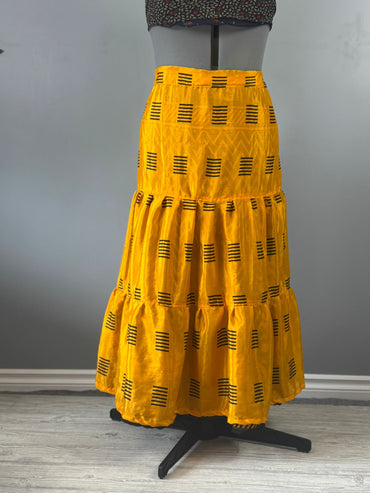 Premium Regular Ankle Drawstring Skaya Tiered Skirt - M003 - Rangeelaa - Fairtrade Sustainable Women's Clothing