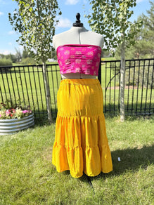 Premium Regular Ankle Drawstring Skaya Tiered Skirt-M014