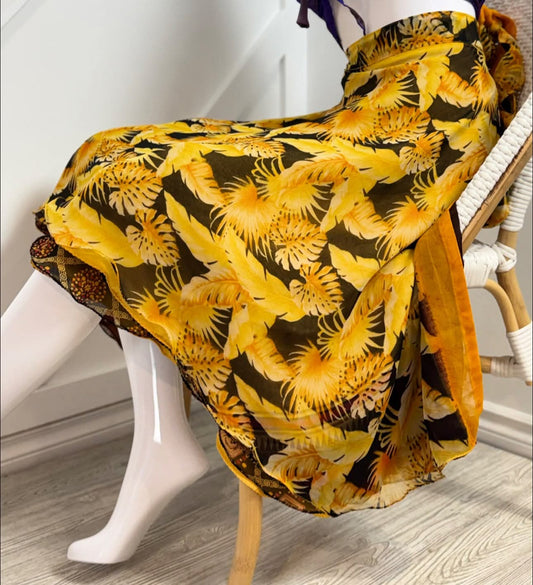 Premium Regular Ankle Three Length Layered Trila Skirt-143 - Rangeelaa- Fairtrade Sustainable Women's Clothing