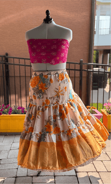 Premium XL Ankle Drawstring Skaya Tiered Skirt-M015